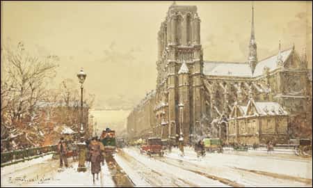 EUGÈNE GALIEN LALOUE - NOTRE-DAME SOUS LA NEIGE