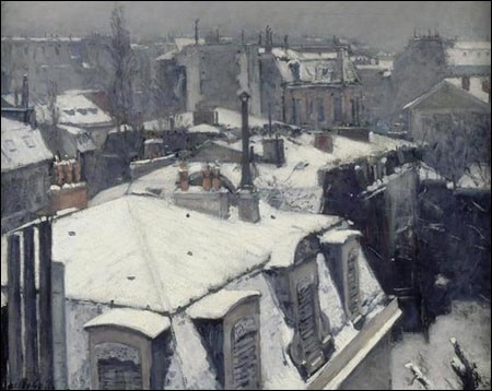 GUSTAVE CAILLEBOTTE - TOITS SOUS LA NEIGE