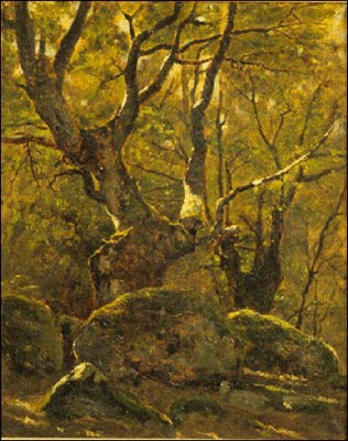 CHARLES HENRI BETHMONT - SOUS-BOIS AVEC ROCHERS